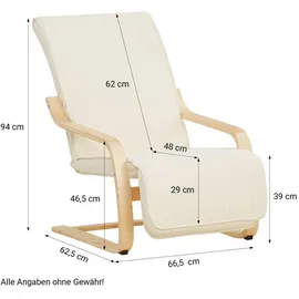 Homestyle4u Relaxsessel mit Fußstütze in Beige | Gr.: onesize