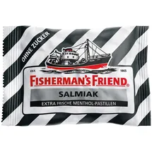 Fisherman's Friend Süßigkeit, Fishermans Friend Salmiak frische Menthol Pastillen ohne Zucker 25g