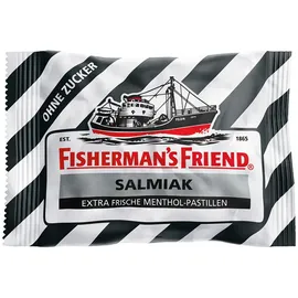 Fisherman's Friend Süßigkeit, Fishermans Friend Salmiak frische Menthol Pastillen ohne Zucker 25g