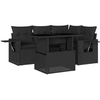 vidaXL Garten-Lounge-Set 5-tlg. schwarz