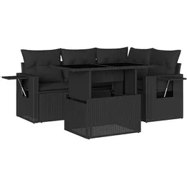 vidaXL Garten-Lounge-Set 5-tlg. schwarz