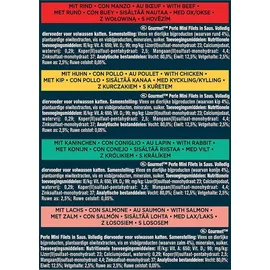 Purina Gourmet Perle Еrlesene Streifen mit Huhn, Rind, Lachs & Kaninchen 60 x 85 g