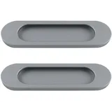 ROSYLEVE 2 Stück Schiebetür Griff Schwarz Ohne Bohren Türgriff Schiebetürgriff Balkontürgriff Schiebtür Möbelgriff Griffmuschel für Schränke Türen und Schubladen (Grau, 15CM)