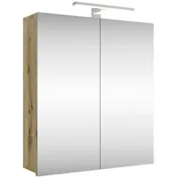 Planetmöbel Spiegelschrank Merkur, artizan eiche, 60 cm, mit LED-Leuchte