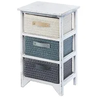 Kobolo Holzregal white washed mit 3 Schubfächern
