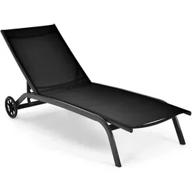 Costway Sonnenliege 150 x 61 x 34 cm Schwarz
