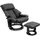 Homcom Relaxsessel Kunstleder 76 x 102 x 80 cm Schwarz mit Hocker