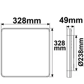 ISOLED LED Decken/Wandleuchte 24W quadratisch IP54