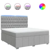 vidaXL Boxspringbett mit Matratze Hellgrau 180x200 cm Stoff