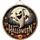 COFI 1453 Wanddekoobjekt Halloween Geist Türschild Deko aus Holz, Happy Halloween braun
