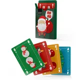 Spielefabrik HO HO Weihnachts-Kartenspiel, 32 Karten für Mau Mau oder Skat, Familienspiel ab 6 Jahren, 2-6 Spieler, Klassisches Design mit Weihnachtsmann-Motiven in 4 Farben