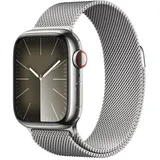 Apple Watch Series 9 GPS + Cellular 41 mm Edelstahlgehäuse silber, Milanaise Armband silber One Size