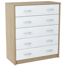 home collective Kommode 35 x 85 x 0 cm 5 Schubladen / beige/weiß