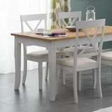 Julian Bowen 2er-Set Esszimmerstühle Davenport, Eiche und Elefantengrau