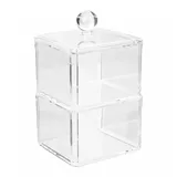 5five simply smart Aufbewahrungsdose Selena 9,4 x 9,4 x 16,7 cm 2-tlg. transparent/weiß
