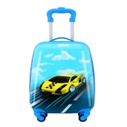 TheTrueC Kinder Trolley Hartschale Rennauto blau