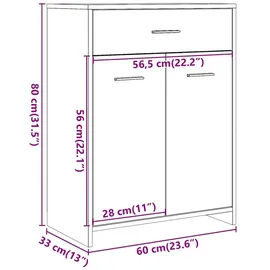 vidaXL Badschrank Altholz-optik 60x33x80 cm Holzwerkstoff