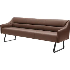 Musterring Essbank MUSTERRING "JustB SP500", braun (tobacco), B:232cm H:86cm T:70cm, Sitzbänke, Essbank, Metallkufe schwarz, verschiedene Farben, Breite 220 oder 250 cm