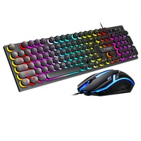 Diida Gaming Tastatur,Maus,Punk,Farbig beleuchtete Tasten,für PC/Laptop Tastatur- und Maus-Set, Multimedia-Tastenkombinationen schwarz