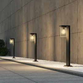 Trio Außen-Stehlampe IP44 16 cm x 65 cm inkl. Dämmerungssensor schwarz