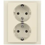 Busch-Jaeger Doppelsteckdose 202 EUJB-82 Elfenbeinweiß