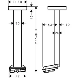 Hansgrohe ShowerSphere Deckenanschluss 300 mm für Kopfbrause 2jet (39768000)