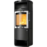 Kaminofen Hark 44-5.3 GT ECOplus RUA 8 kW - Ofenkacheln: schwarz-glänzend - Korpus: graphit/verchromt
