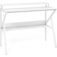 Costway Schreibtisch, mit Monitorständer, Regal, Haken & Metallrahmen, Bürotisch