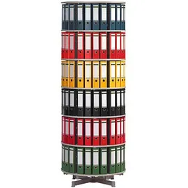 REEF Ordnerdrehsäule hellgrau bis zu 144 Ordner, Komplett drehbar, H: 228,0 cm