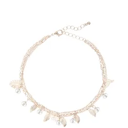Fußkette mit Anhänger LASCANA, Damen, Gr. Metall, rosa (roségoldfarben), glänzend, feminin, Fußkettchen, mit Anhängern, Fußkettchen-Armband, Fußkettchen mit Anhänger