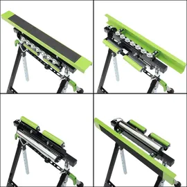 Trutzholm 2x Multifunktions-Arbeitsbock Rollenbock höhenverstellbar Klappbock V-Rollen 4 in 1