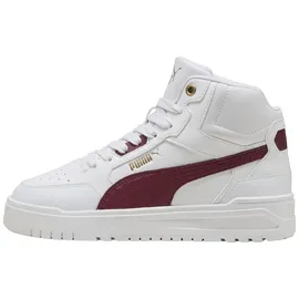 Puma Shuffle Downtown Mid Jr Sneaker Weißes Team-Regal, rot, gold 38.5