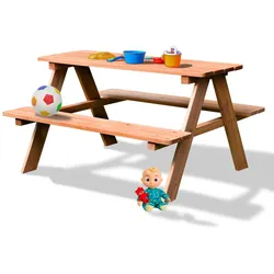 Coemo Picknicktisch Kindersitzgruppe Holz Farbe Natur