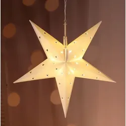 LED Weihnachtsstern Leuchtstern Adventsstern Dekostern Stern Fensterdekoration Weiß