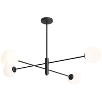 Licht-Erlebnisse Deckenlampe Metall Glas B: 108 cm Schwarz Weiß