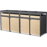 ML-Design Mülltonnenbox 264 x 80 x 124 cm bronze