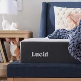 LUCID Kaltschaummatratze, 20cm hoch, mit Bambuskohle & Gelschaum - atmungsaktiv - Weich H2 Matratze - Rollmatratze für einfachen Versand, 90 x 200 cm, Weiß