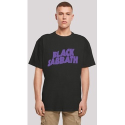 F4NT4STIC T-Shirt Black Sabbath Heavy Metal Band Wavy Logo Black Print schwarz S