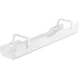 conecto Kabelhalterung für Schreibtische, Kabelmanagement mit Untertischmontage, aus hochwertigen Stahl, 60cm lang, weiß