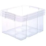 BigDean Stapelbox Kunststoff 44x35x24cm weiß stapelbar