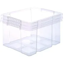 BigDean Stapelbox Kunststoff 44x35x24cm weiß stapelbar