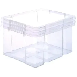 BigDean Stapelbox Kunststoff 44x35x24cm weiß stapelbar