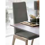 Polsterstuhl STRESSLESS "Laurel", grau (metal grau paloma, eiche gekalkt), B:57cm H:105cm T:60cm, Leder PALOMA: PALOMA ist ein durchgefärbtes Semianilin-Möbelleder mit natürlicher Narbung., Stühle, Polsterstuhl, High Back, Größe L, mit abgerundeten Beinen in Eiche gekalkt