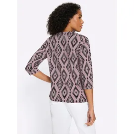 Classic Basics 3/4-Arm-Shirt Schwarz/Rosa 40