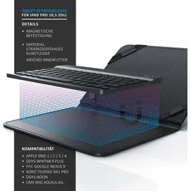 Aplic Bluetooth-Tastatur inkl. Kunstledercase für 9-10" Tablets ideal für den mobilen Transport