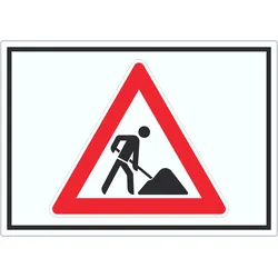 HB-Druck Achtung Baustelle Symbol Aufkleber Arbeitsstelle A5 (148x210mm)