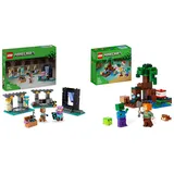 LEGO Minecraft Die Waffenkammer, Gaming-Set mit Heldenfiguren & Minecraft Das Sumpfabenteuer Set, Spielzeug mit Figuren