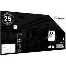 ALLboards Glas-Magnettafel 200 x 100 cm Schwarz