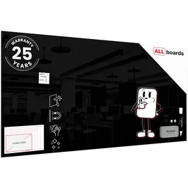 ALLboards Glas-Magnettafel 200 x 100 cm Schwarz