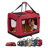 LIONTO Hundetransportbox 82 x 58 x 58 cm Dunkelrot